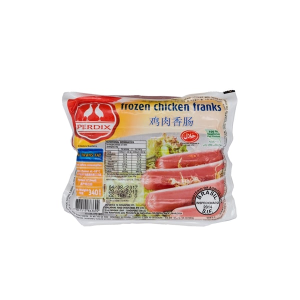 PERDIX CHICKEN FRANKS FROZEN FOOD 340GM