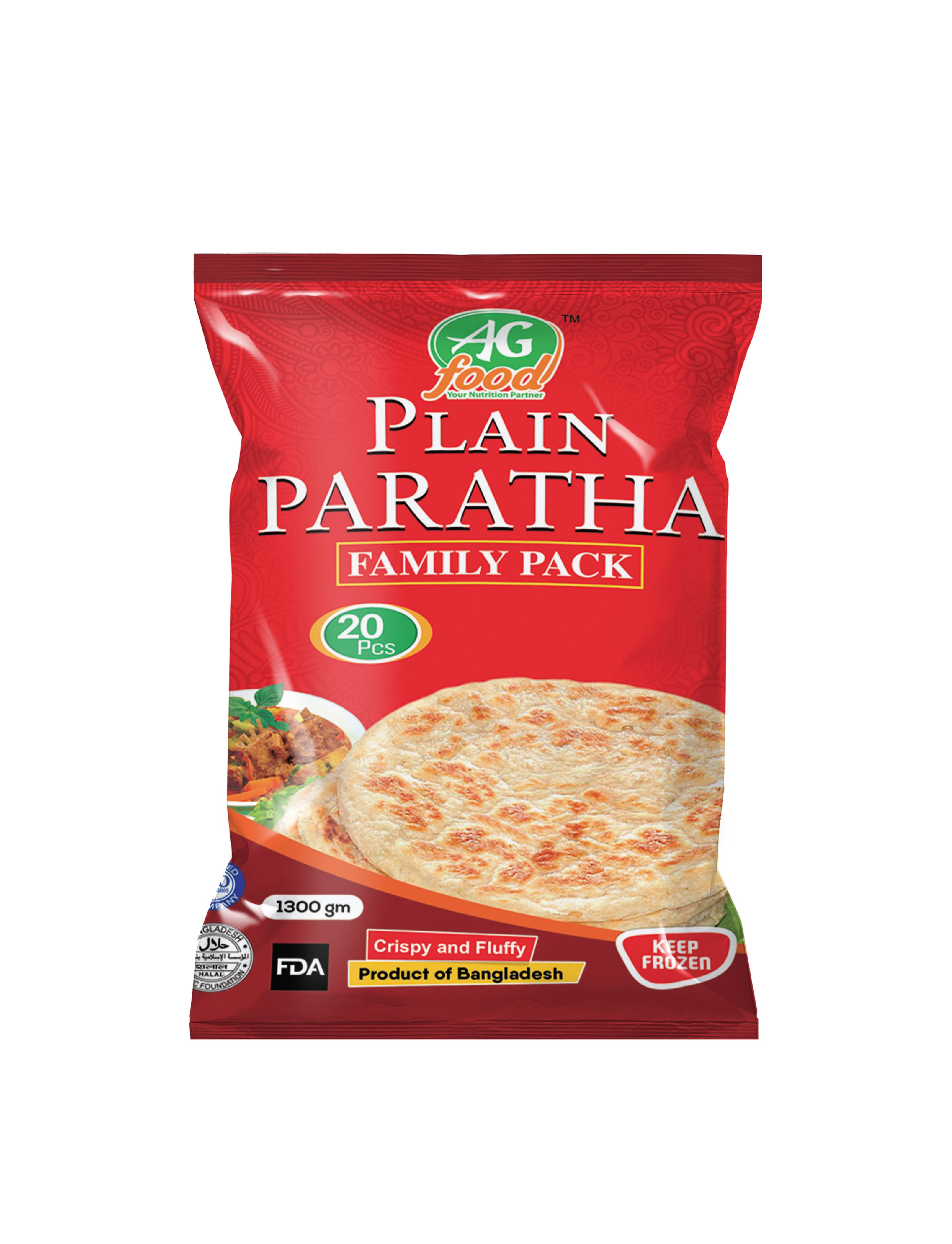 AG PLAIN PARATHA FROZEN FOOD 1300GM