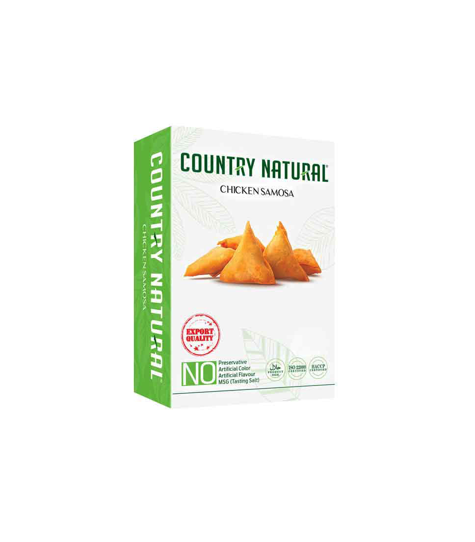 COUNTRY NATURAL CHICKEN SAMOSA FROZEN FOOD 250GM