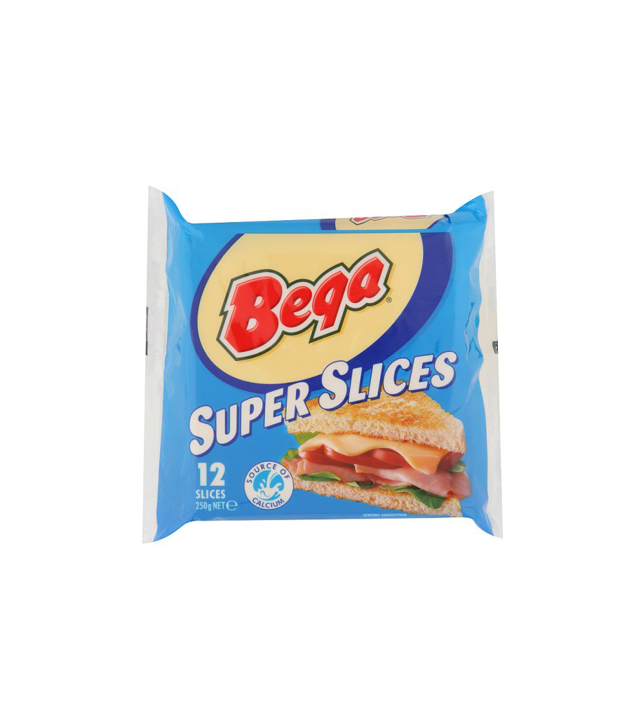 BEGA SUPER SLICES CHEESE 250GM