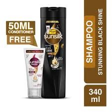 SUNSILK STUNNING BLACK SHINE SHAMPOO 340ML GET 1 SUNSILK 50ML CONDITIONAR FREE