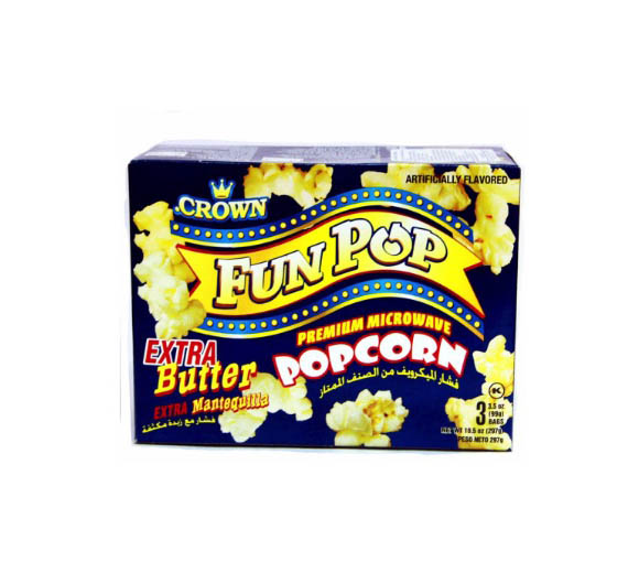 CROWN FUN POP EXTRA BUTTER POPCORN 297GM
