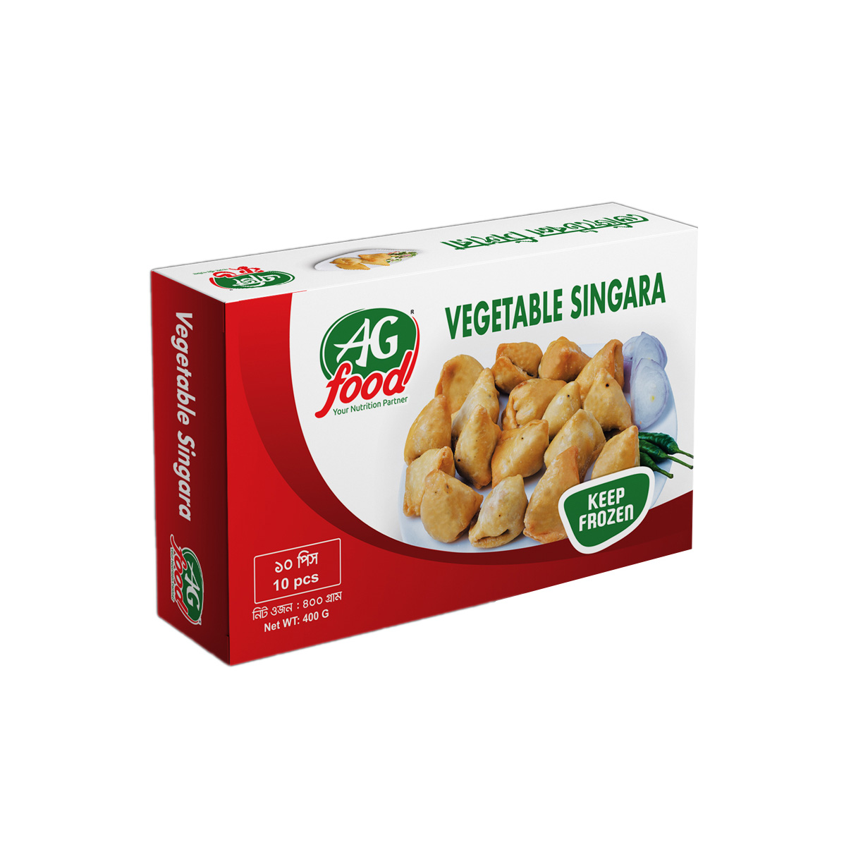 AG VEGETABLE SINGARA FROZEN FOOD 400GM
