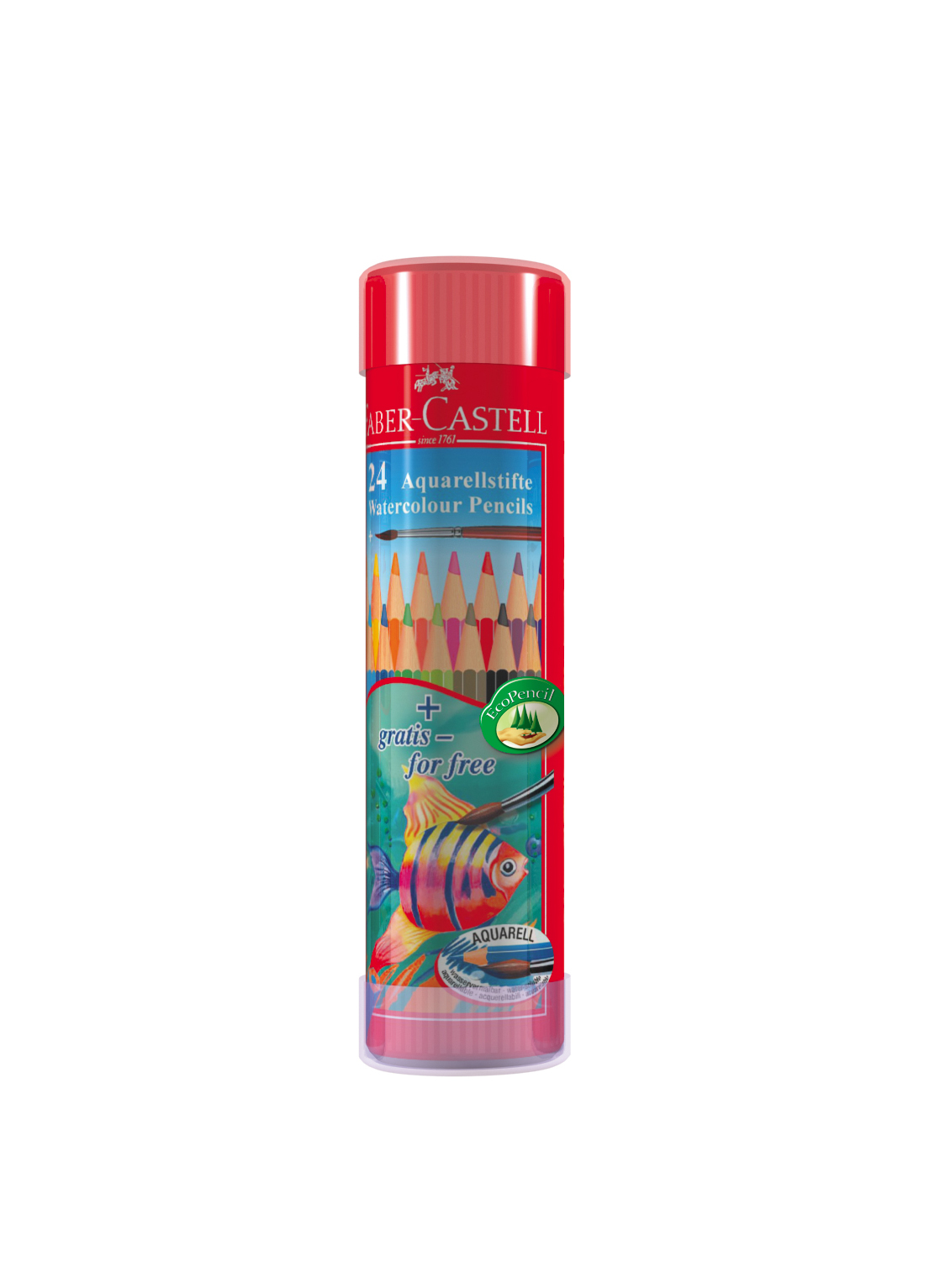 FABER CASTELL ROUND TIN 24 PENCIL WATER COLOUR