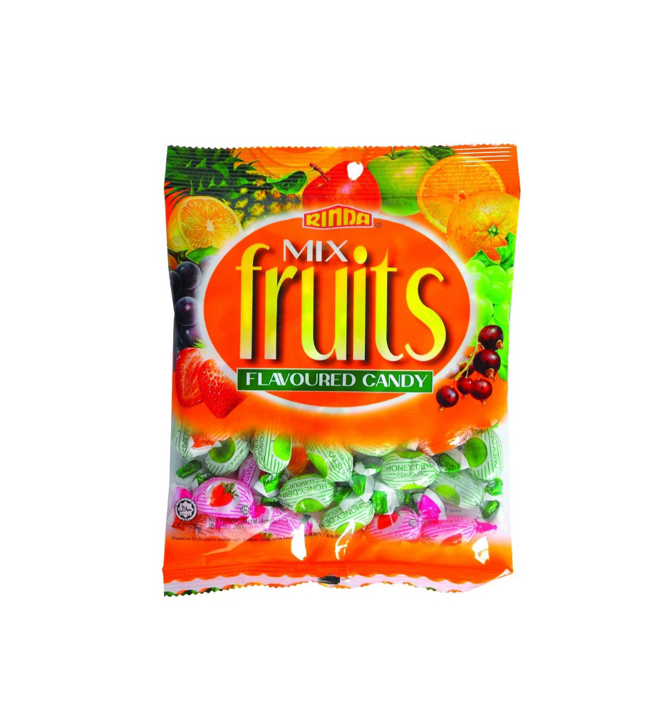 RINDA MIX FRUIT CANDY 200GM