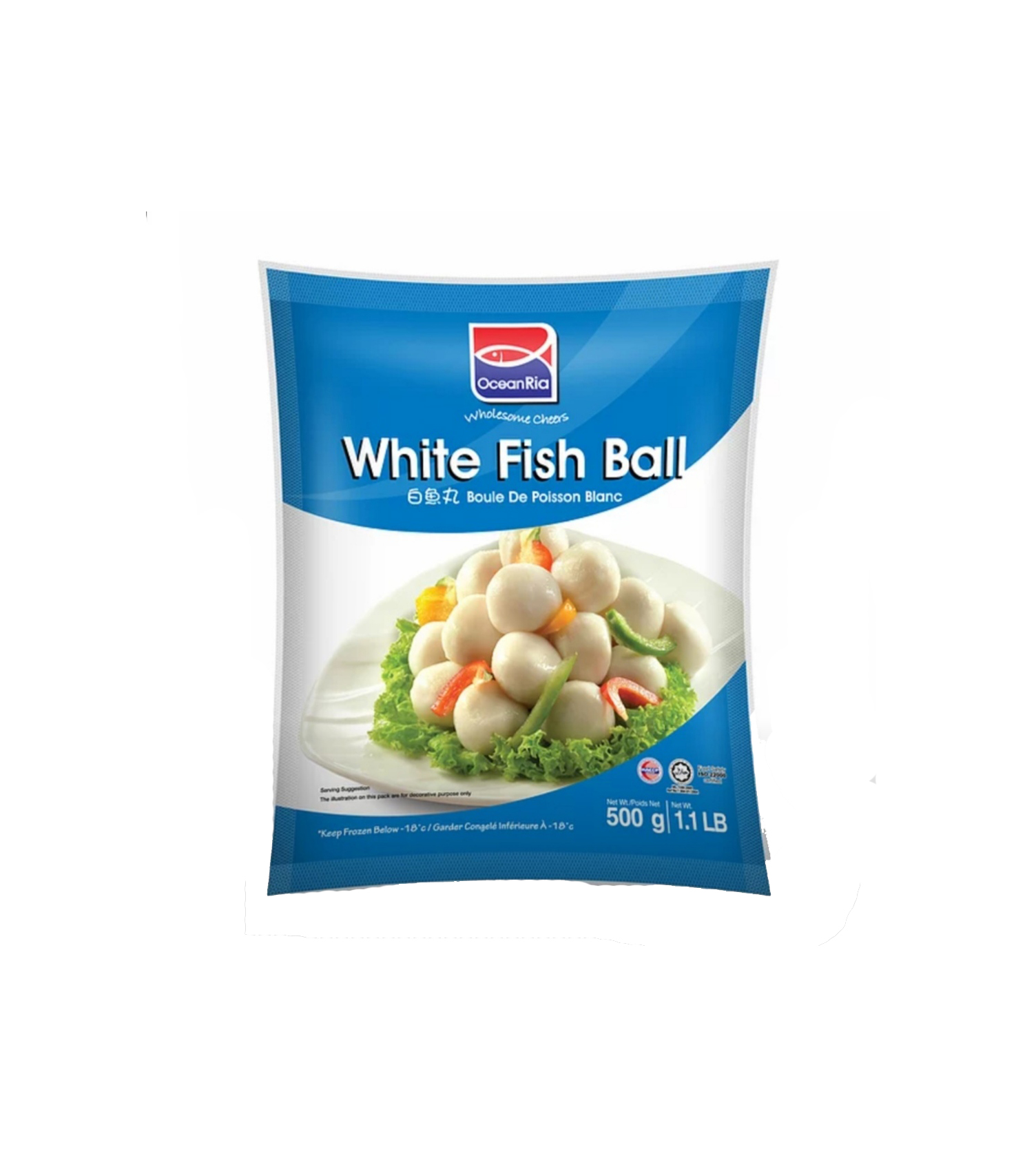 OCEAN RIA WHITE FISH BALL FROZEN FOOD 500GM