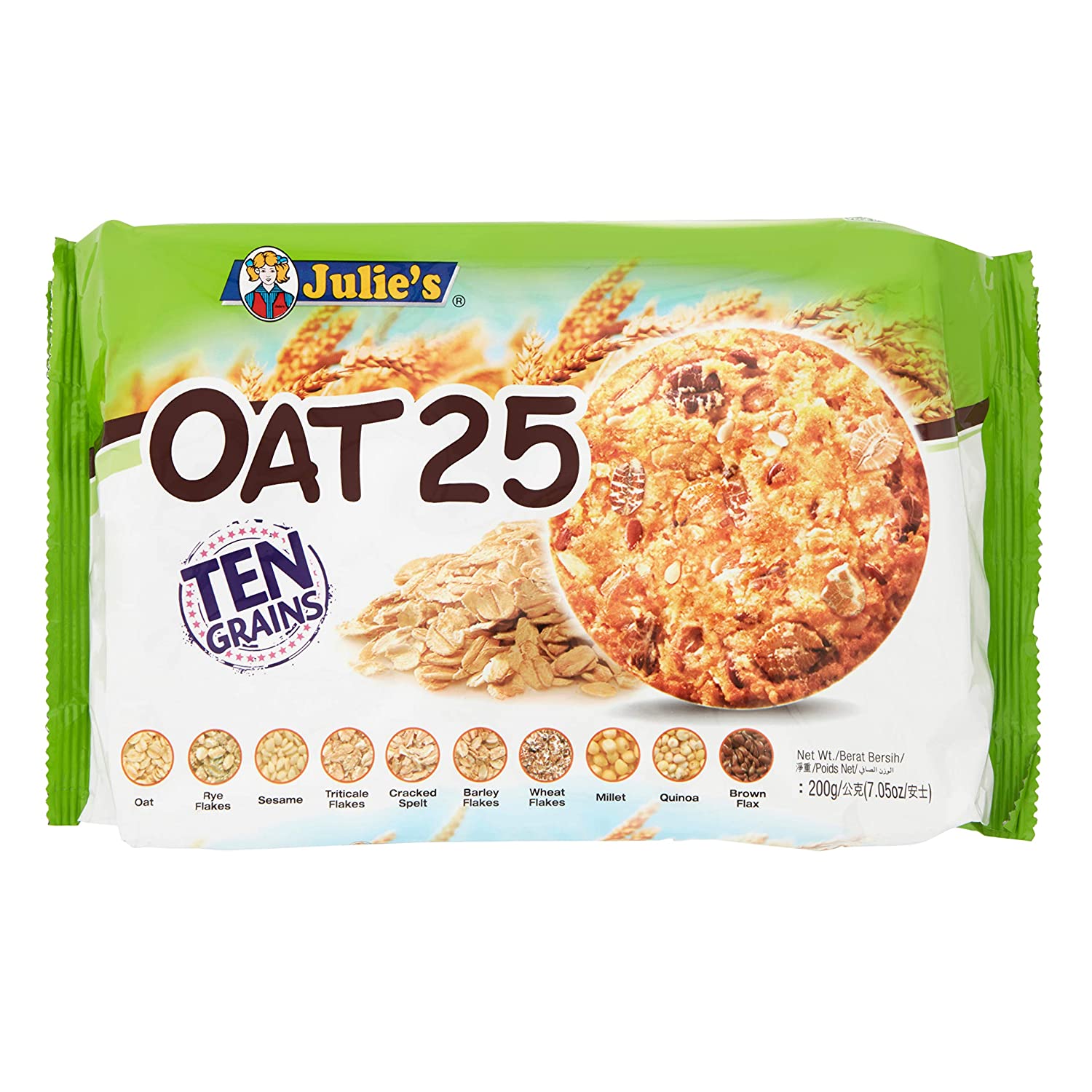 JULIE'S OAT 25 TEN GRAINS BISCUITS 200 GM